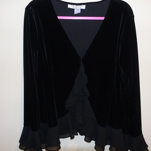 JR NITES WOMAN VELOUR TOP 18W - Picture 1 of 8